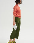Tonal Stripe Kick Pant, Avocado