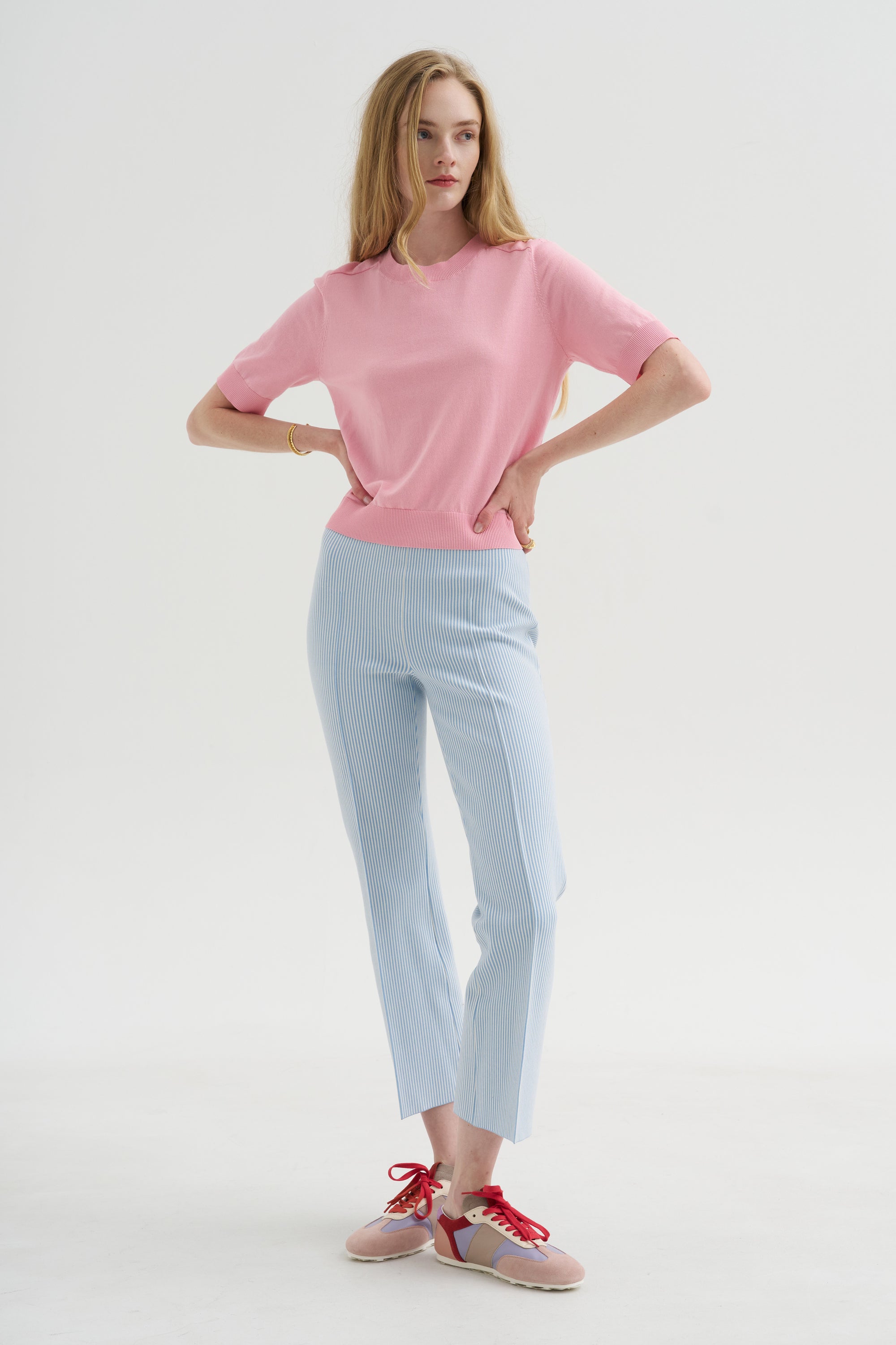 Kick Pant, Pale Blue Seersucker