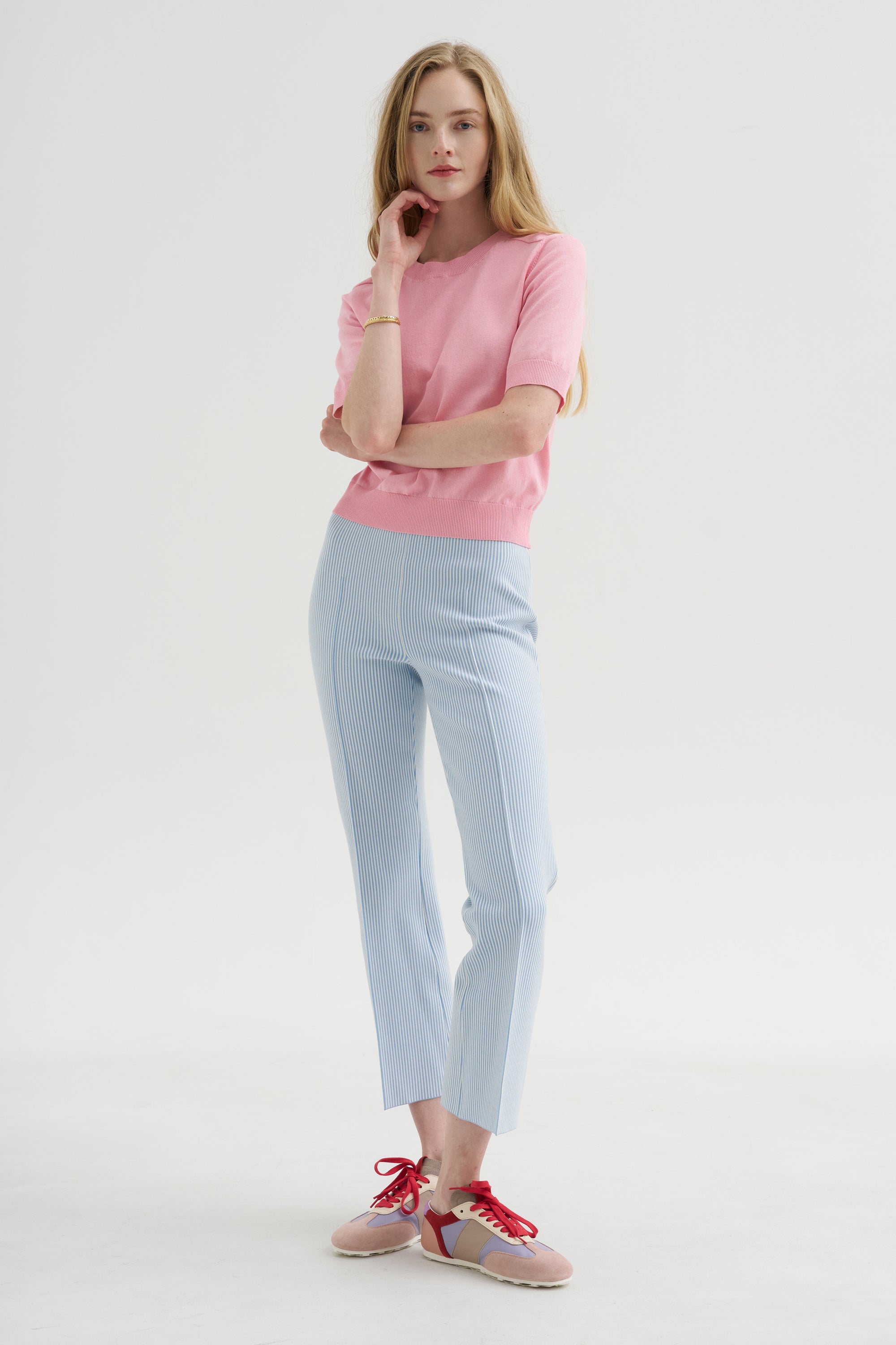 Kick Pant, Pale Blue Seersucker