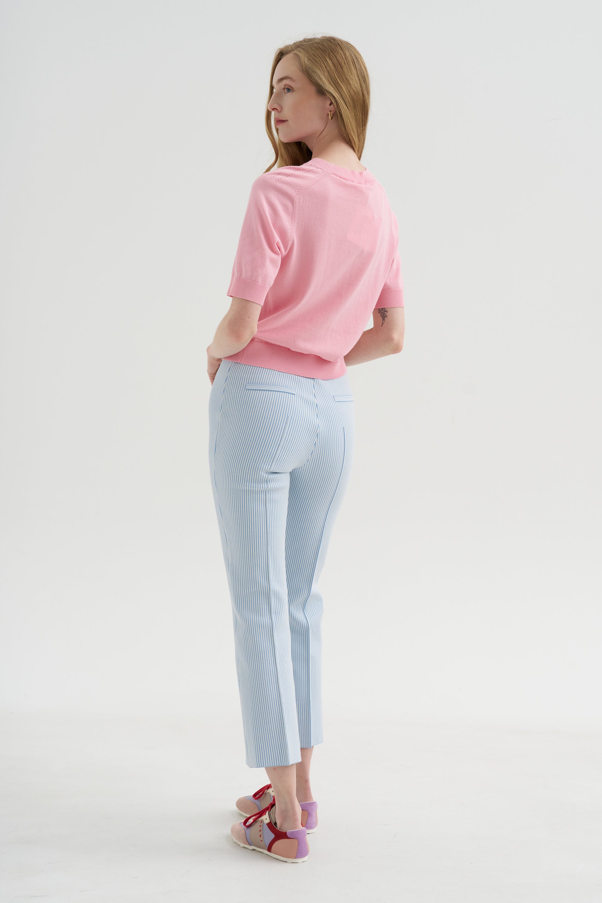 Kick Pant, Pale Blue Seersucker