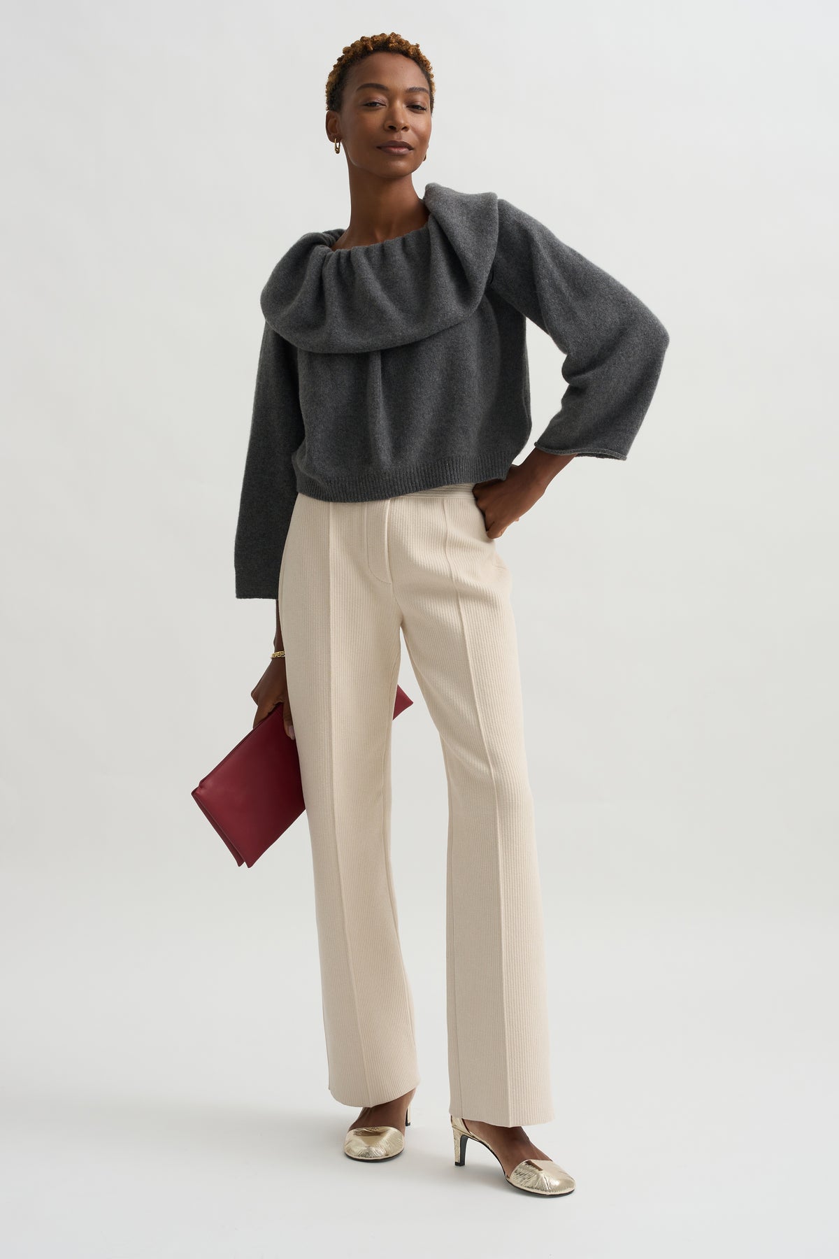 Corduroy Evie Pant, Ivory