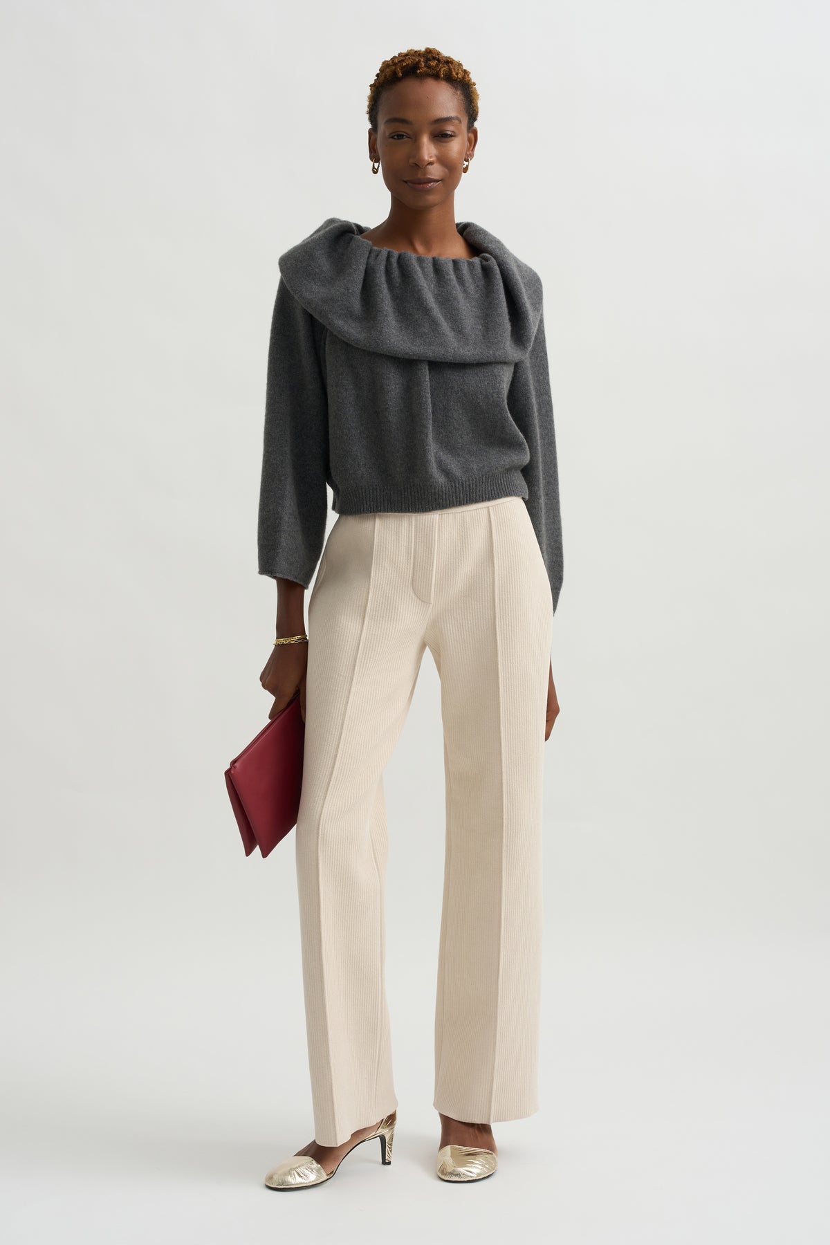 Corduroy Evie Pant, Ivory