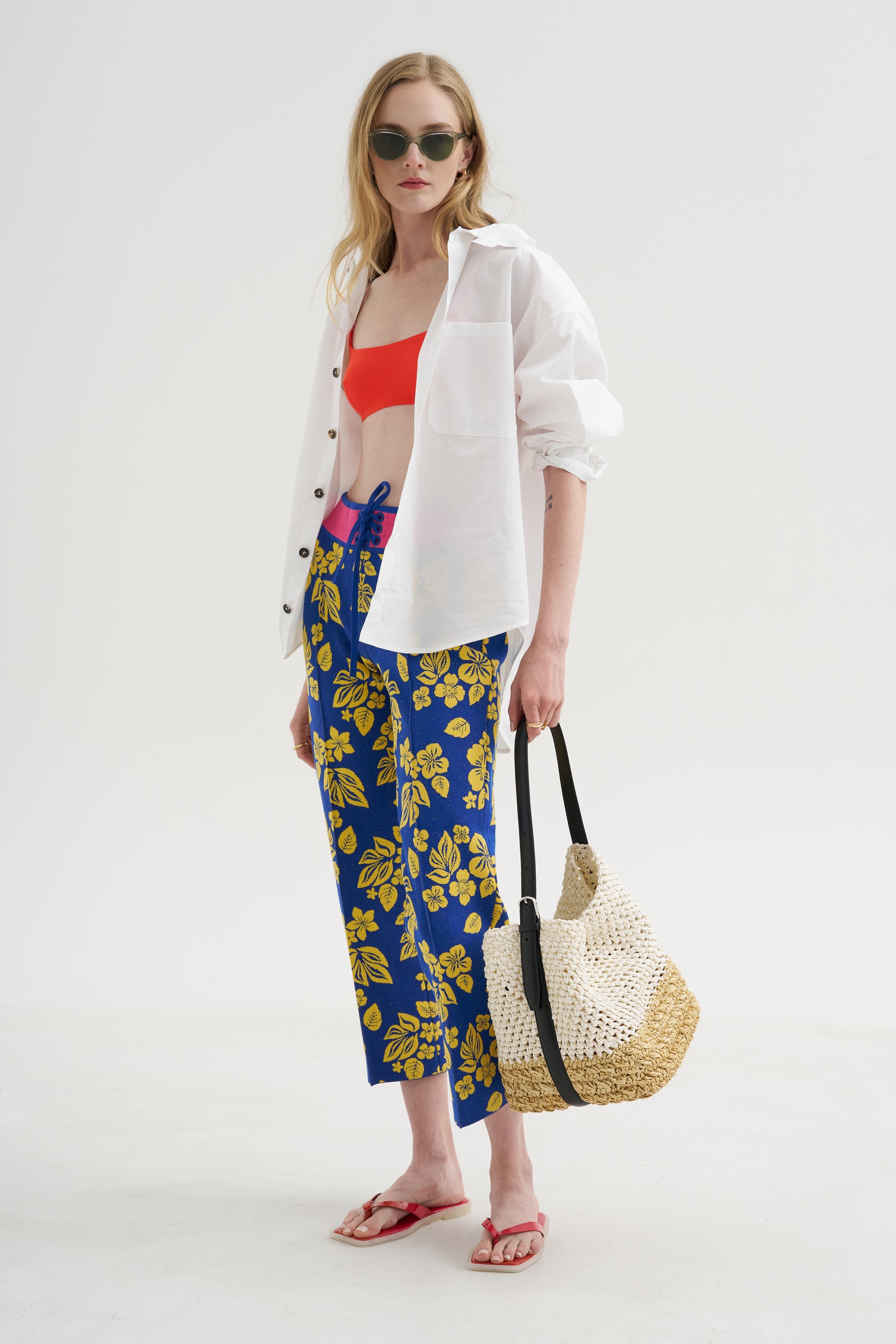 Lane Pant, Royal &amp; Yellow Floral