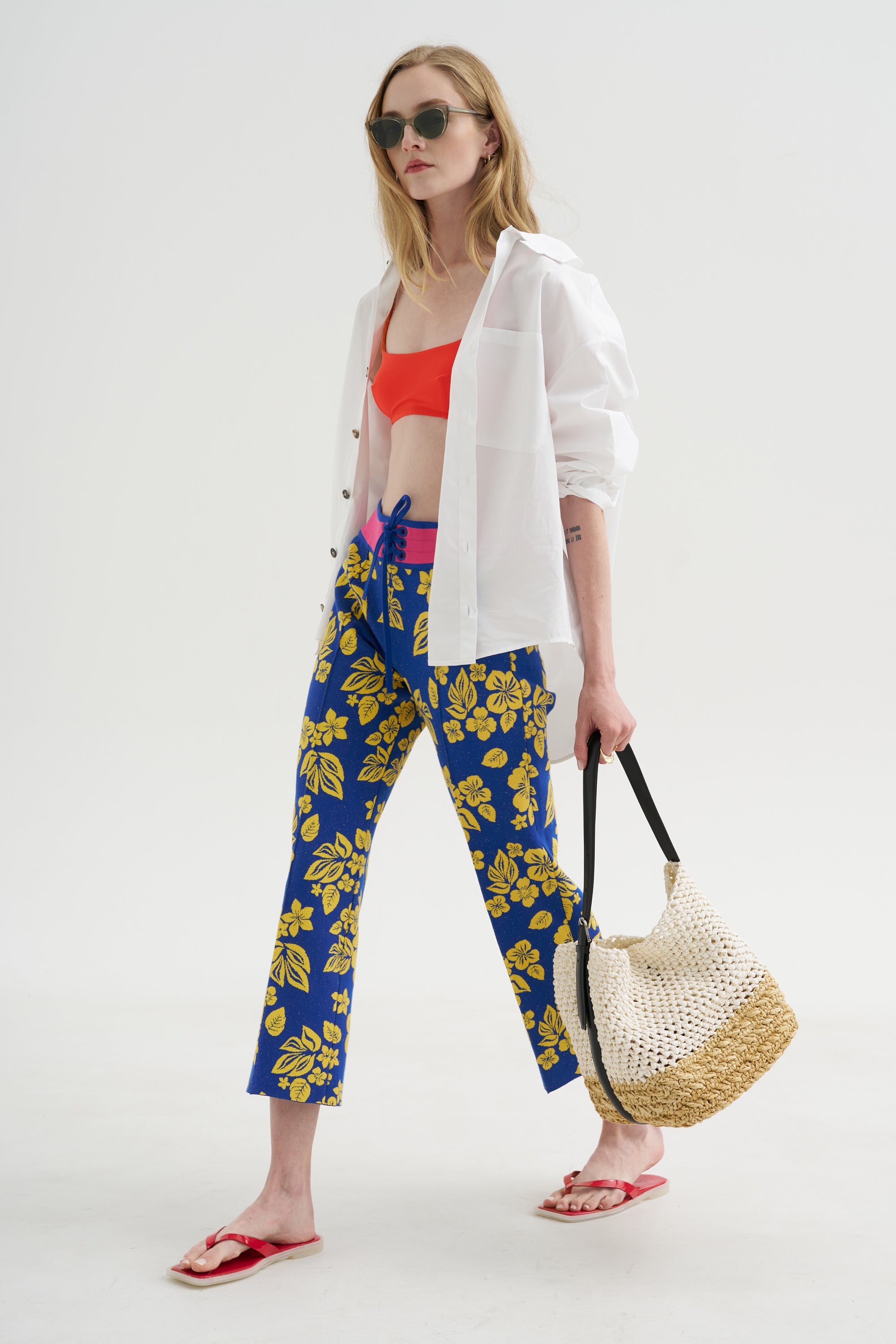 Lane Pant, Royal &amp; Yellow Floral