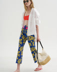 Lane Pant, Royal & Yellow Floral
