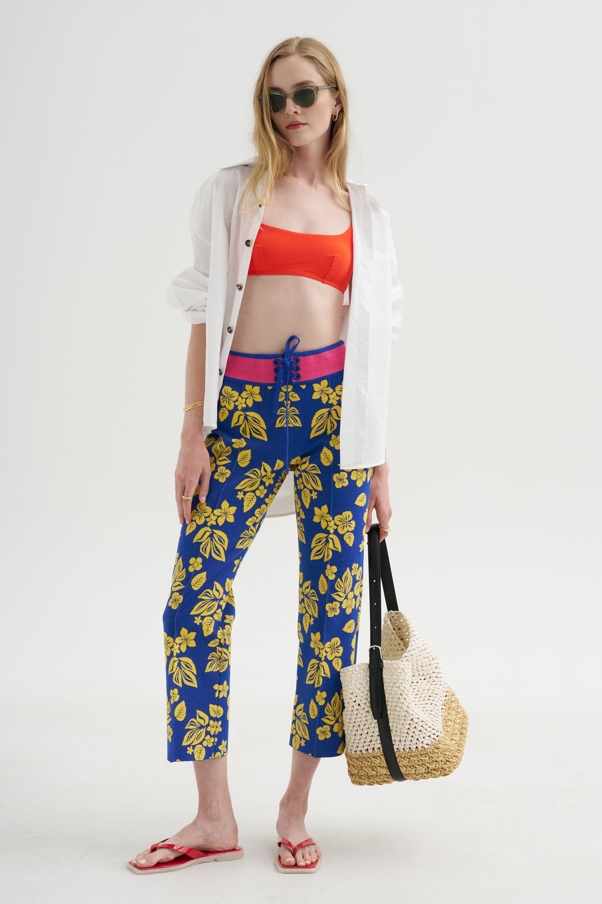 Lane Pant, Royal &amp; Yellow Floral