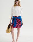 Ava Floral Skirt, Fuchsia & Mahogany
