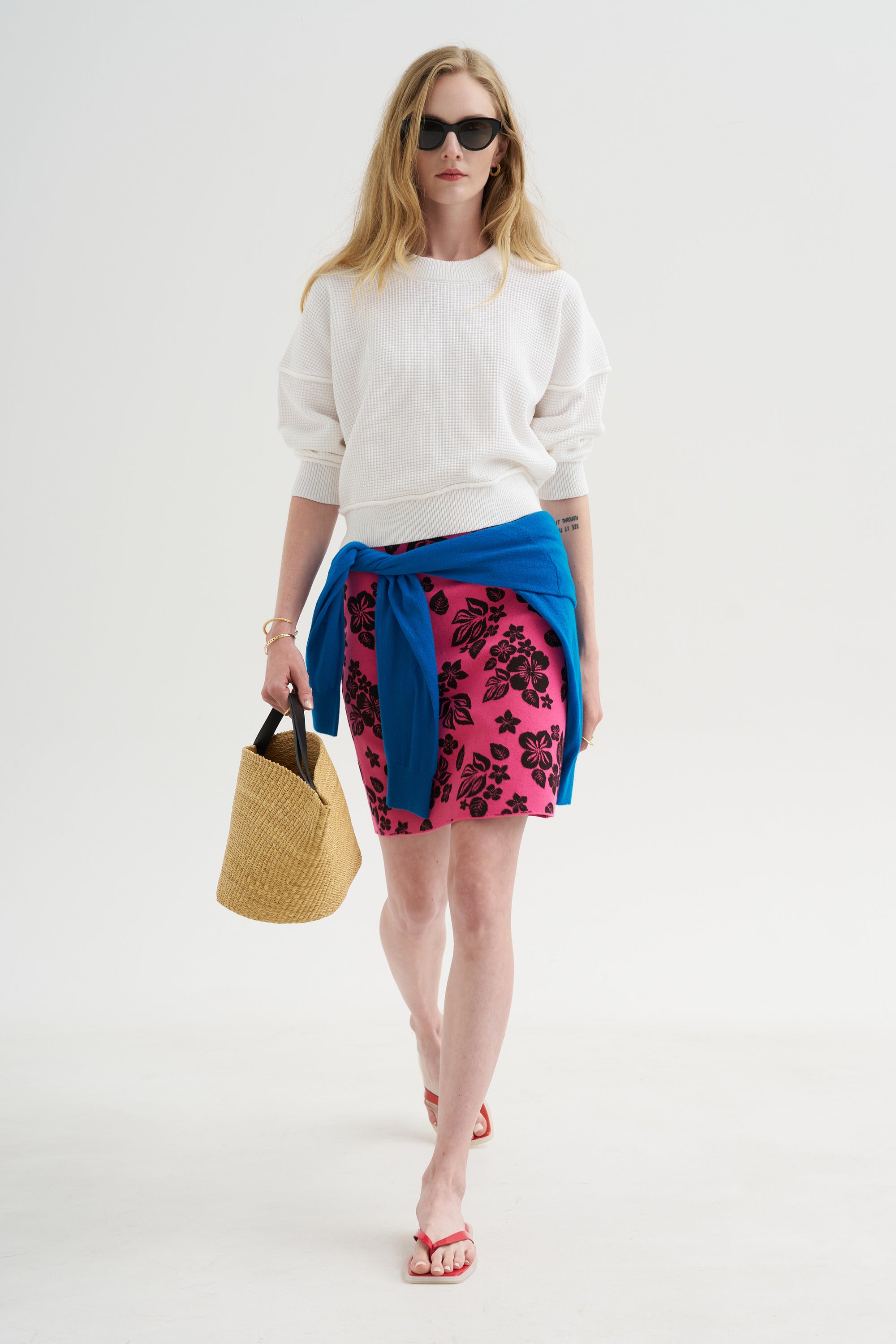 Ava Floral Skirt, Fuchsia &amp; Mahogany