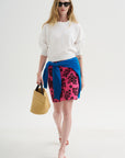 Ava Floral Skirt, Fuchsia & Mahogany