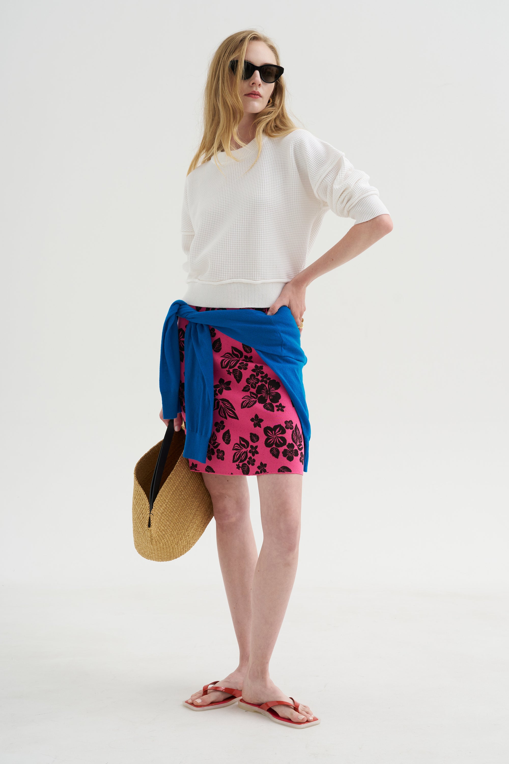 Ava Floral Skirt, Fuchsia &amp; Mahogany