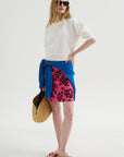 Ava Floral Skirt, Fuchsia & Mahogany