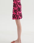 Ava Floral Skirt, Fuchsia & Mahogany