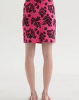 Ava Floral Skirt, Fuchsia & Mahogany