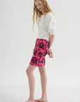 Ava Floral Skirt, Fuchsia & Mahogany