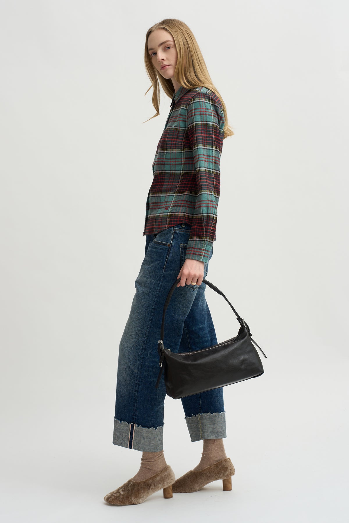 Plaid Kurt Shirt, Sage &amp; Red