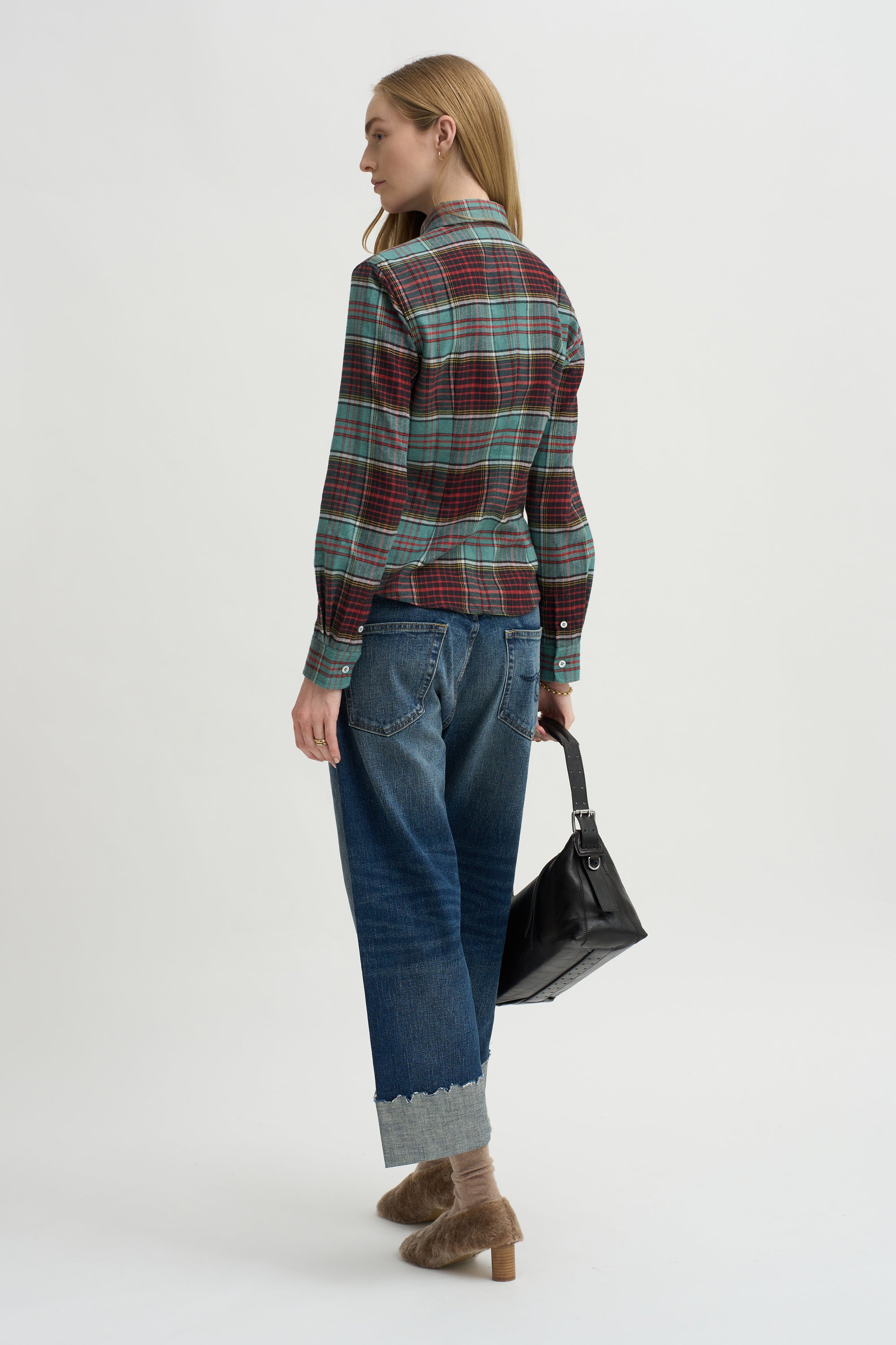 Plaid Kurt Shirt, Sage &amp; Red