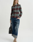 Plaid Kurt Shirt, Sage & Red