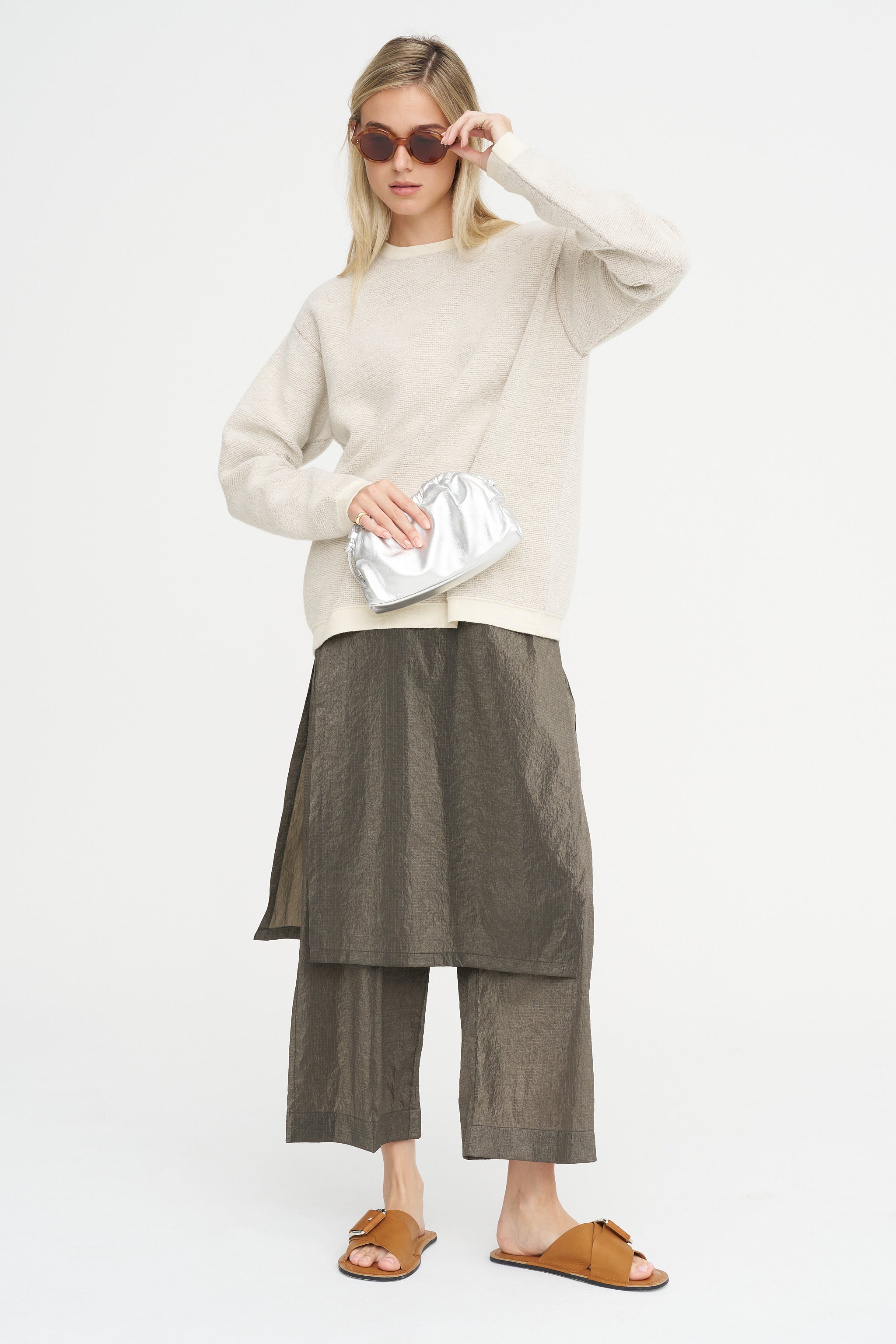 Panel Pants, Pewter – Kick Pleat
