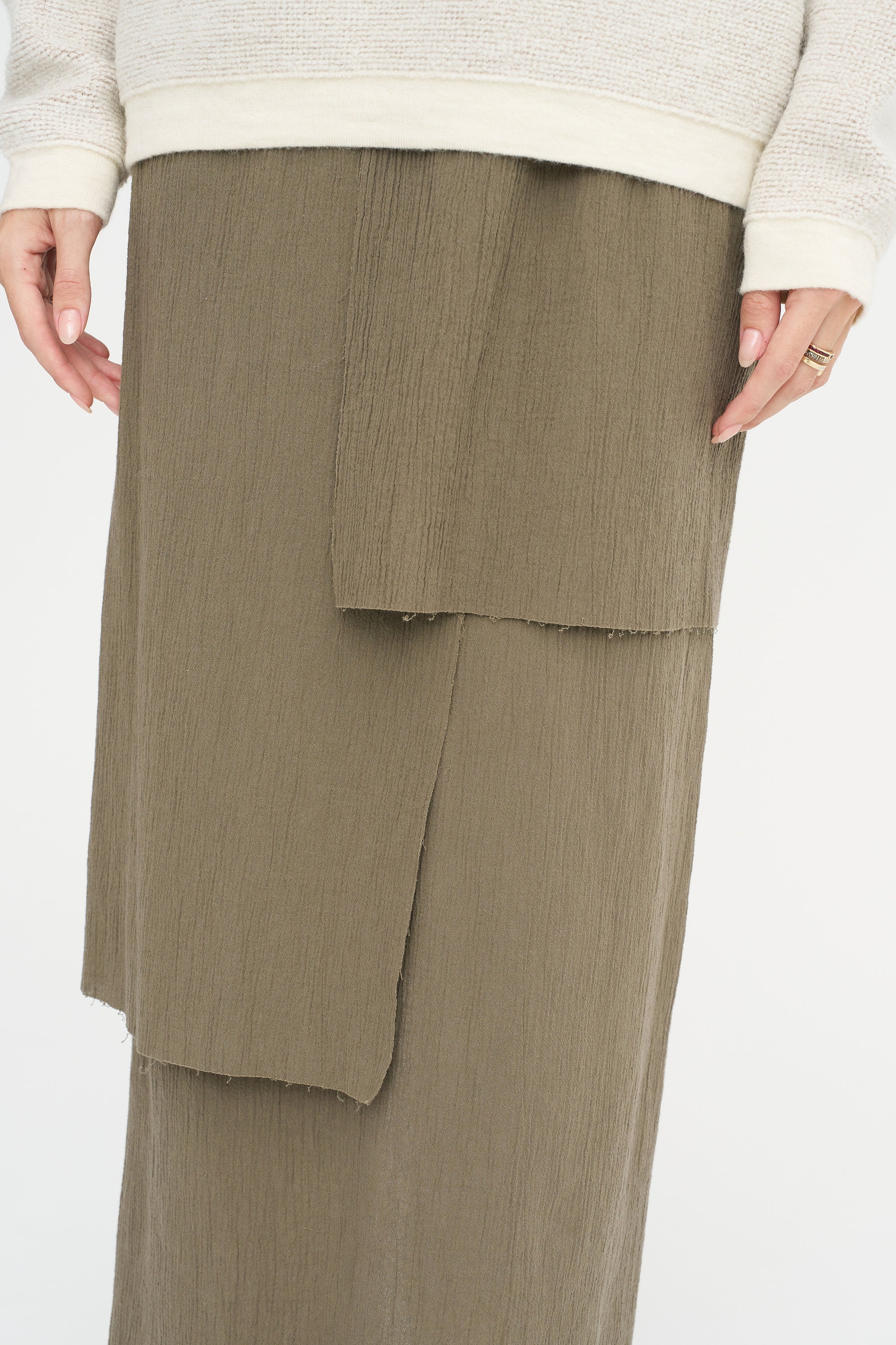 Raw Layer Skirt, Clay