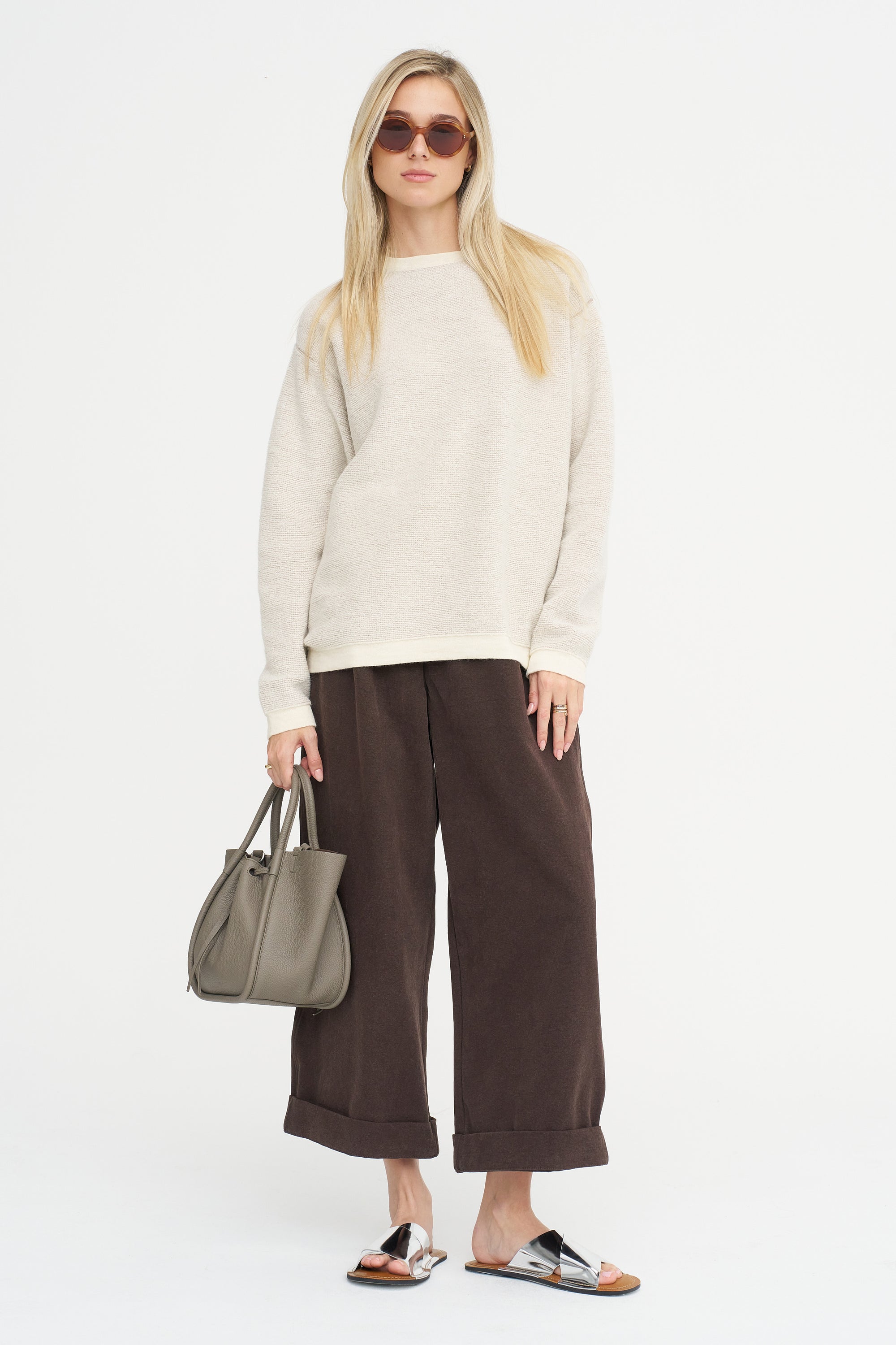 Fine Terry Crewneck, Raw White