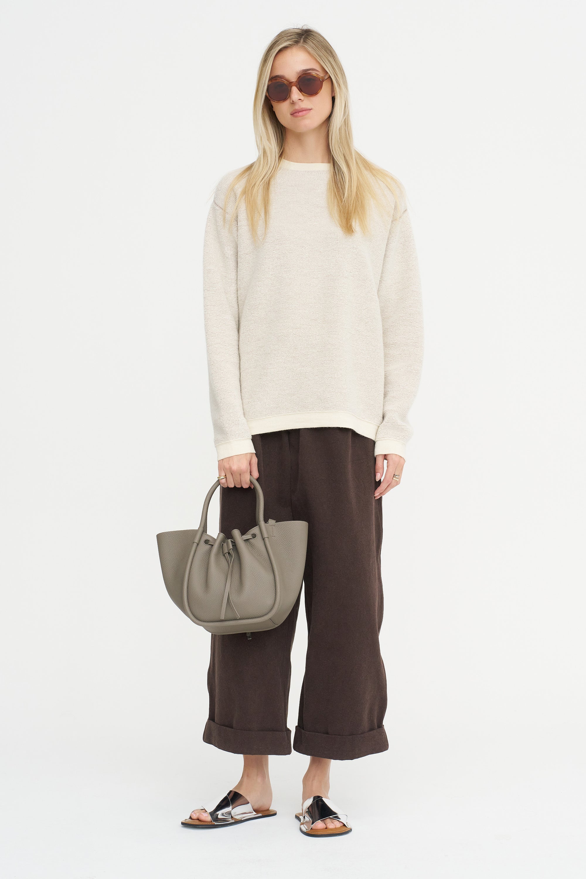 Fine Terry Crewneck, Raw White