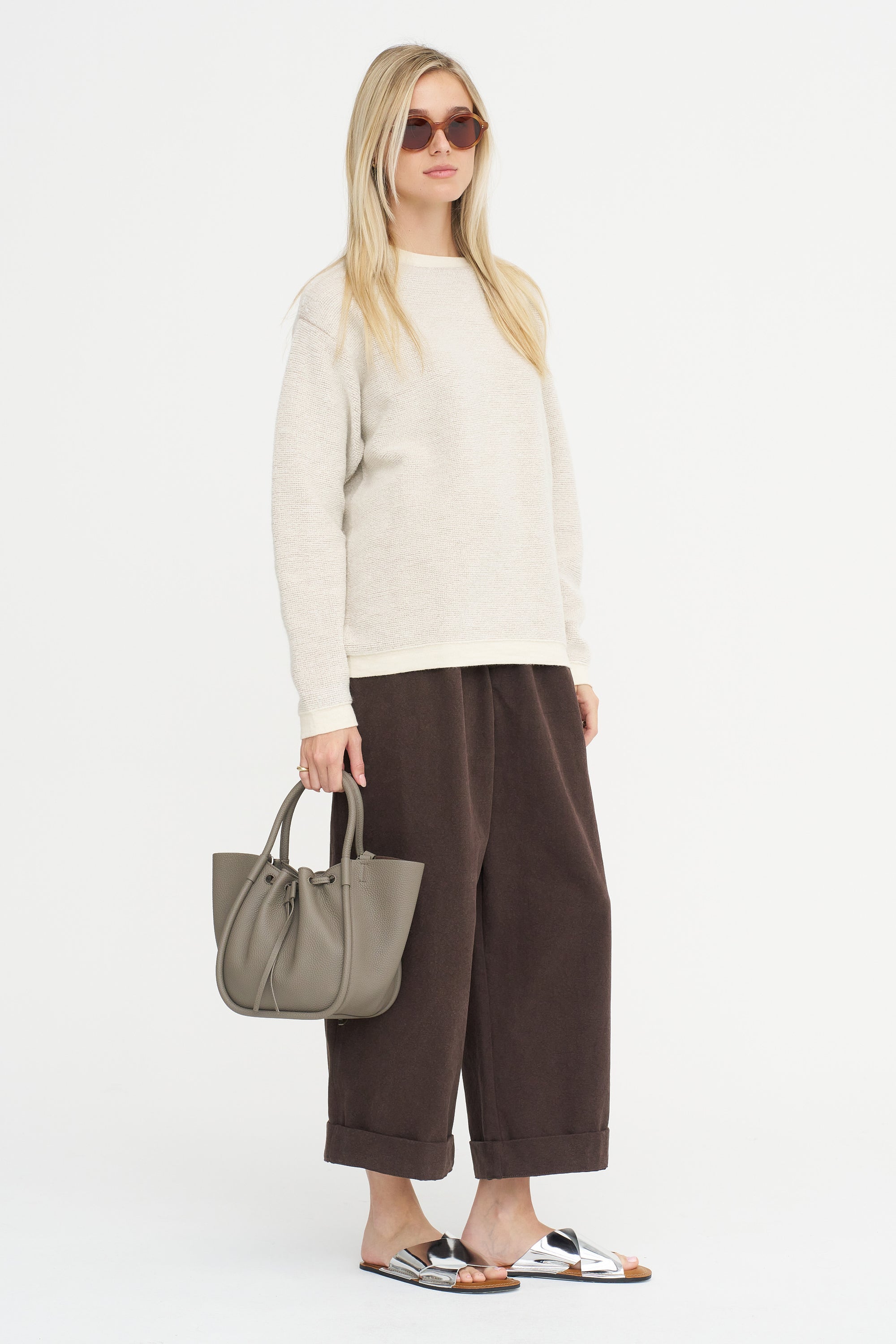 Fine Terry Crewneck, Raw White