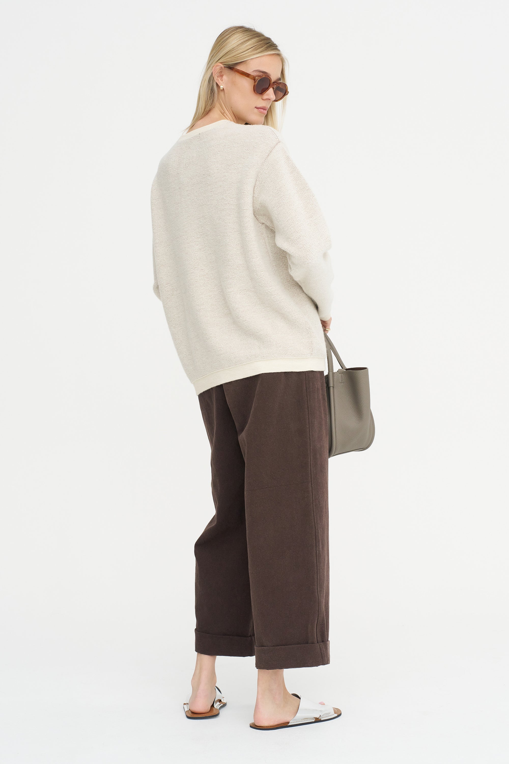 Fine Terry Crewneck, Raw White