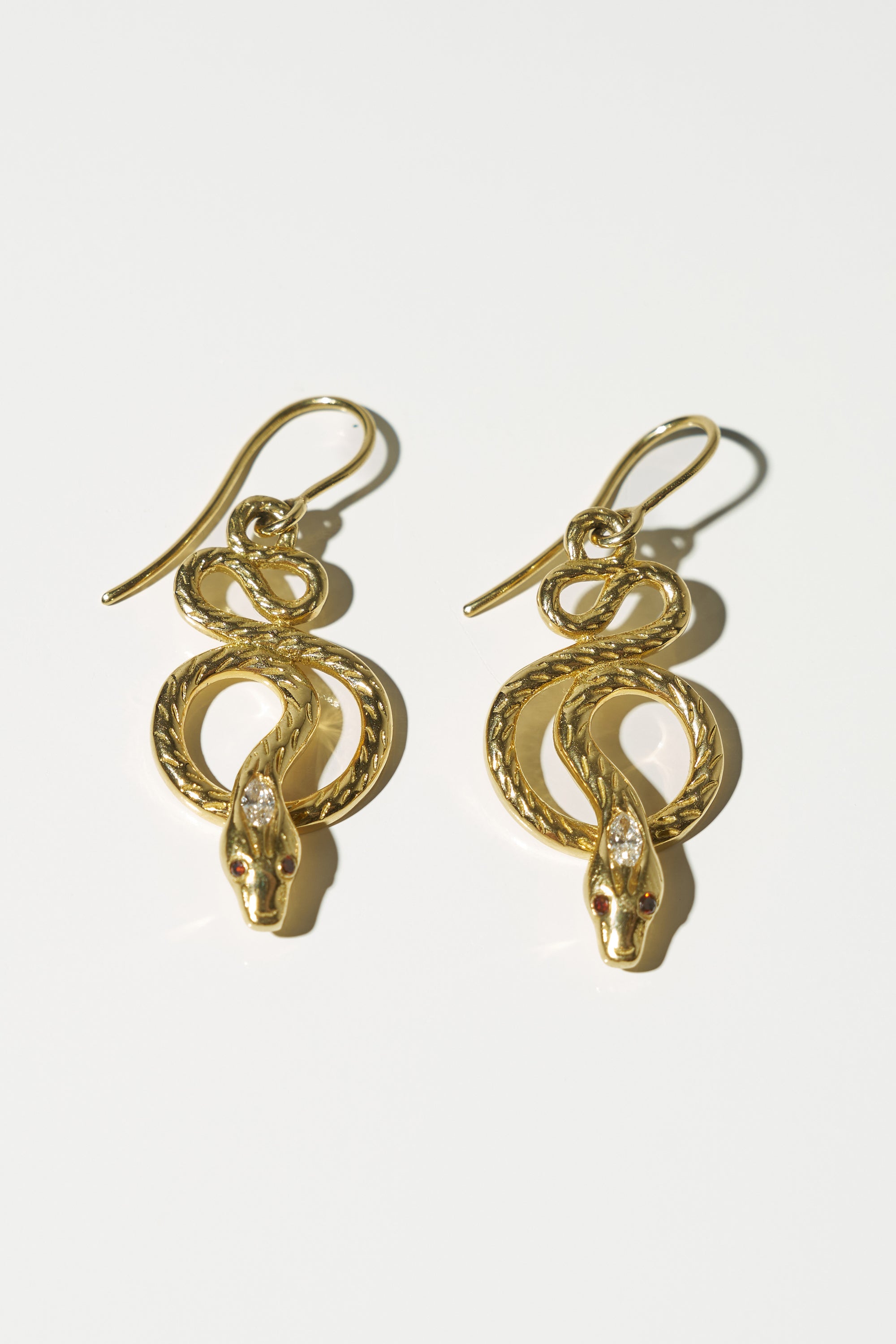 Snake Tree Earring, Yellow Gold