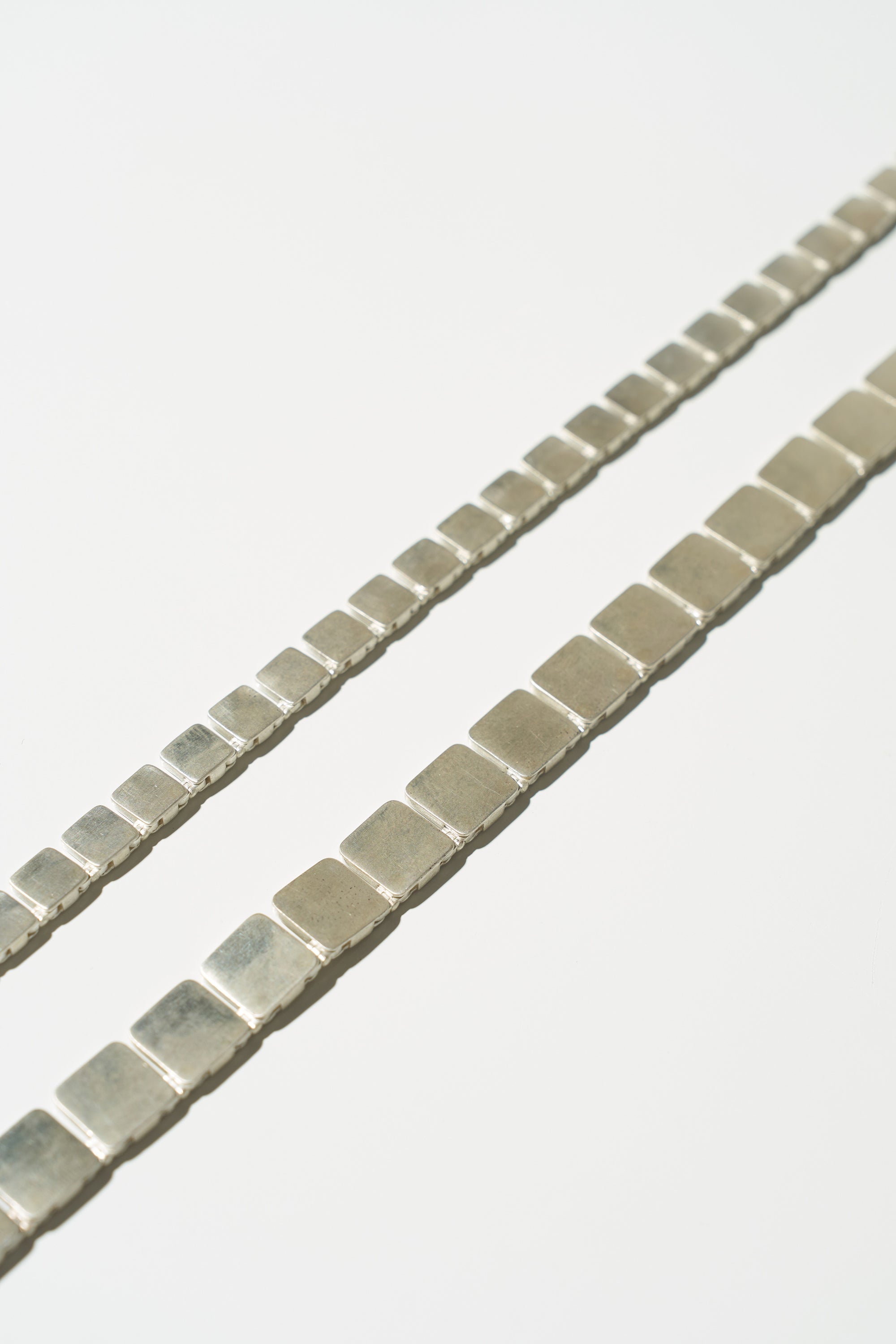Medium Tile Necklace - Matte, Sterling Silver