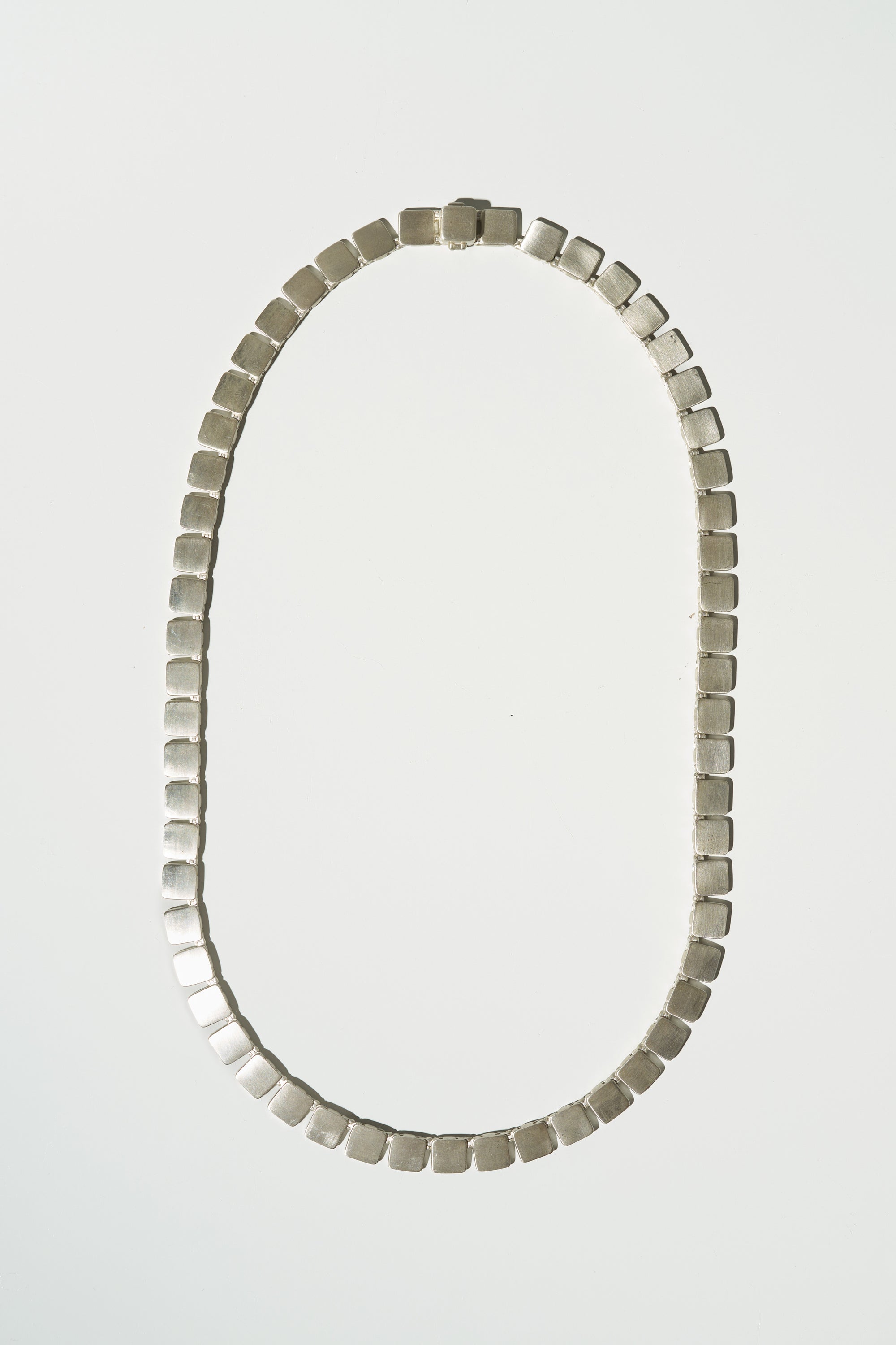 Medium Tile Necklace - Matte, Sterling Silver