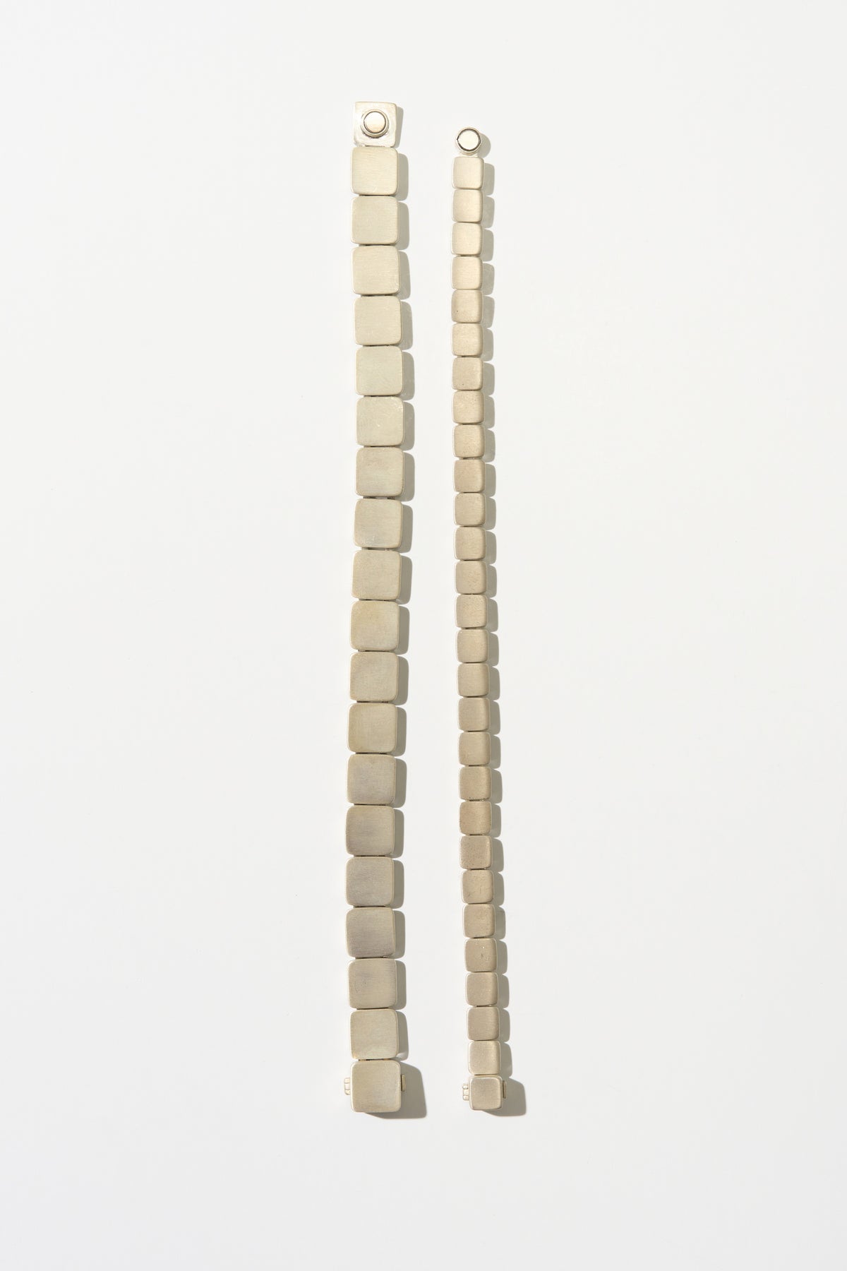 Large Tile Bracelet - Matte, Silver