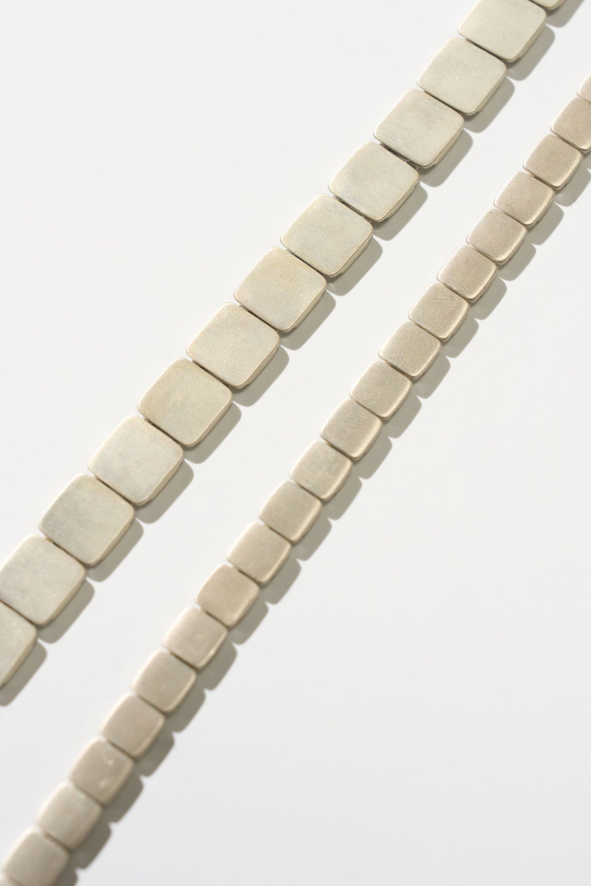 Large Tile Bracelet - Matte, Silver
