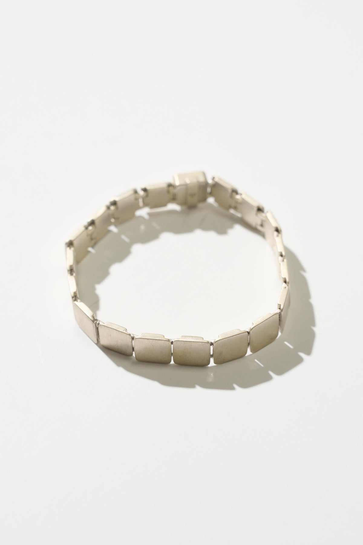 Large Tile Bracelet - Matte, Silver