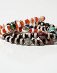 Stripe Beaded Bracelet, Black Agate