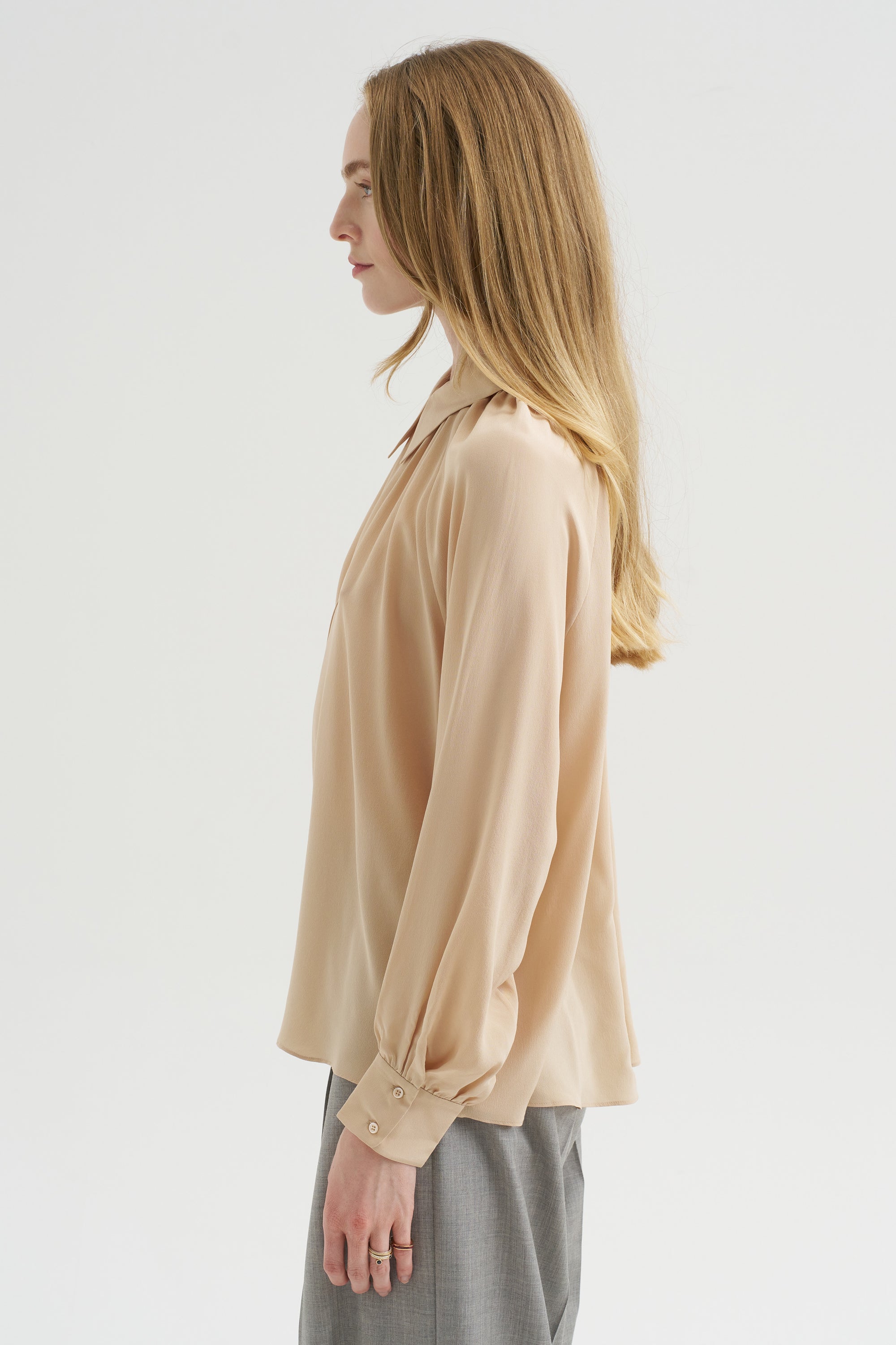 Stamford - Organic Silk Shirt, Beige