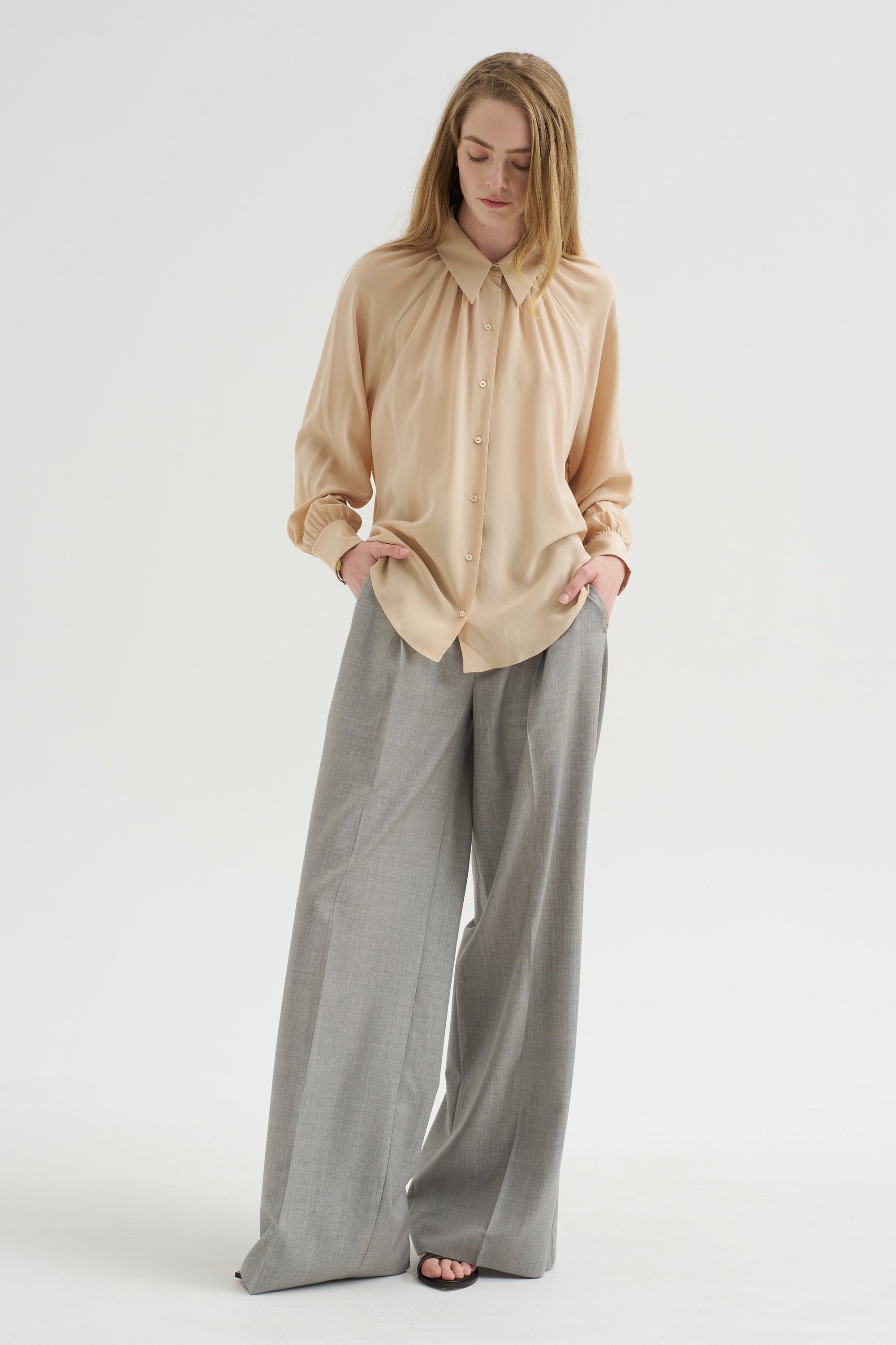 Stamford - Organic Silk Shirt, Beige