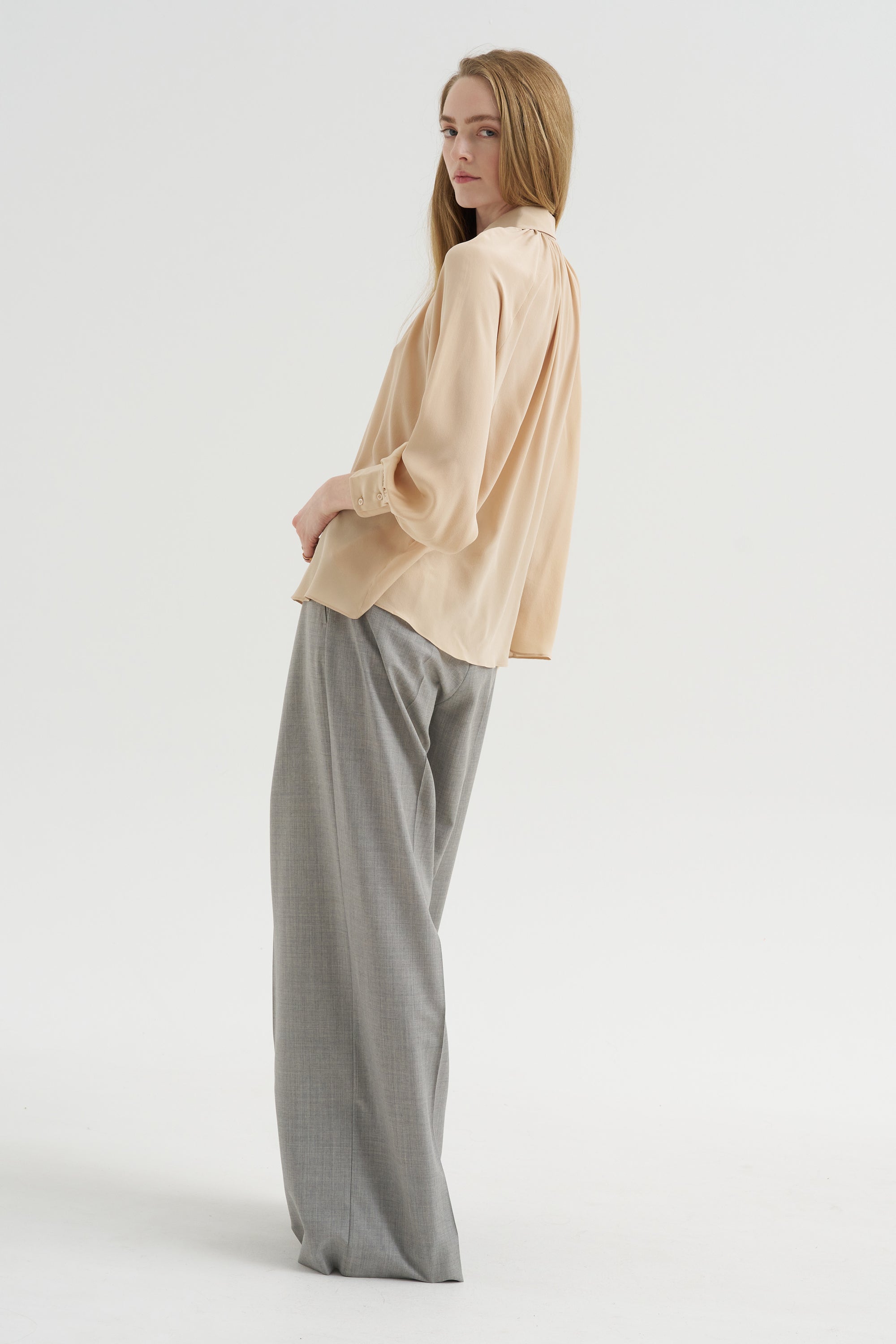 Stamford - Organic Silk Shirt, Beige