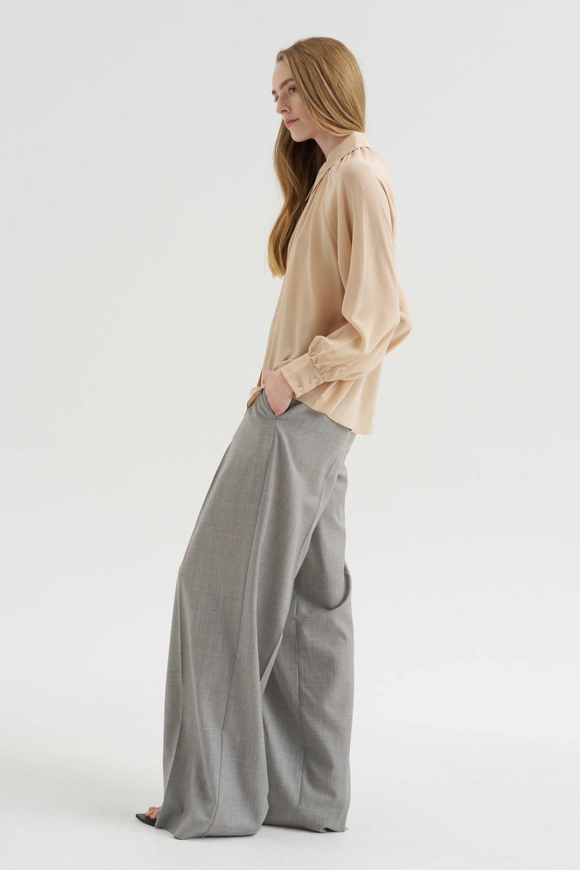 Stamford - Organic Silk Shirt, Beige
