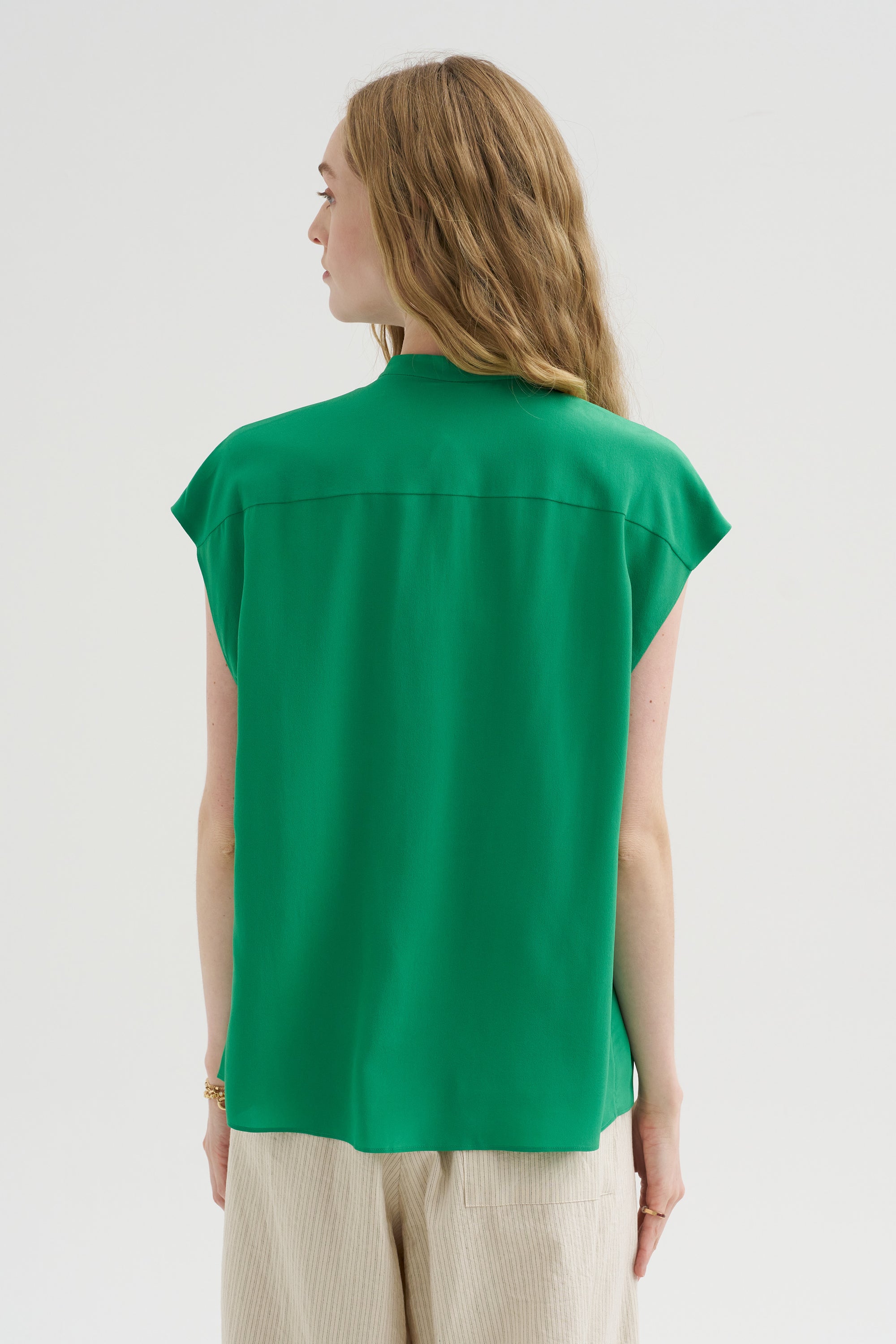 Hexham - Silk Crepe Blouse, Green