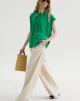 Hexham - Silk Crepe Blouse, Green