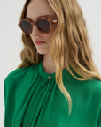 Hexham - Silk Crepe Blouse, Green