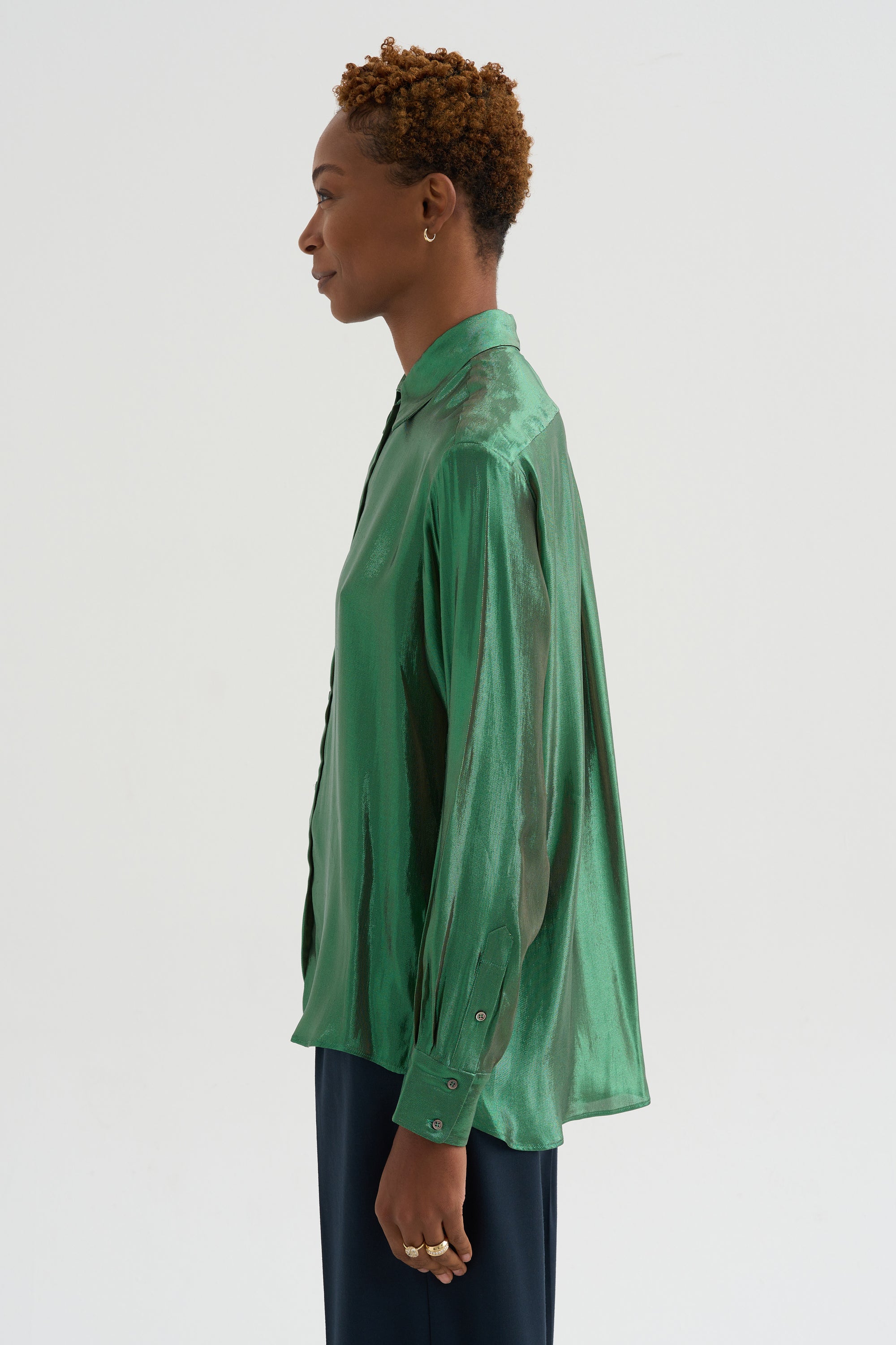 Camille - Silk And Lurex Shirt, Green