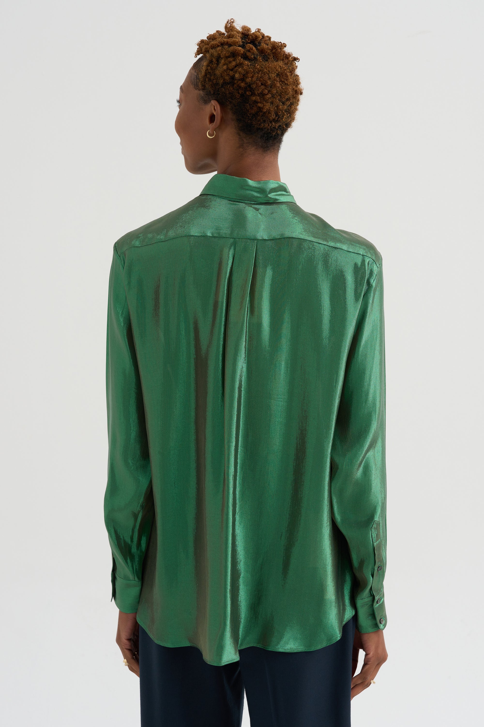 Camille - Silk And Lurex Shirt, Green