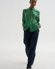 Camille - Silk And Lurex Shirt, Green