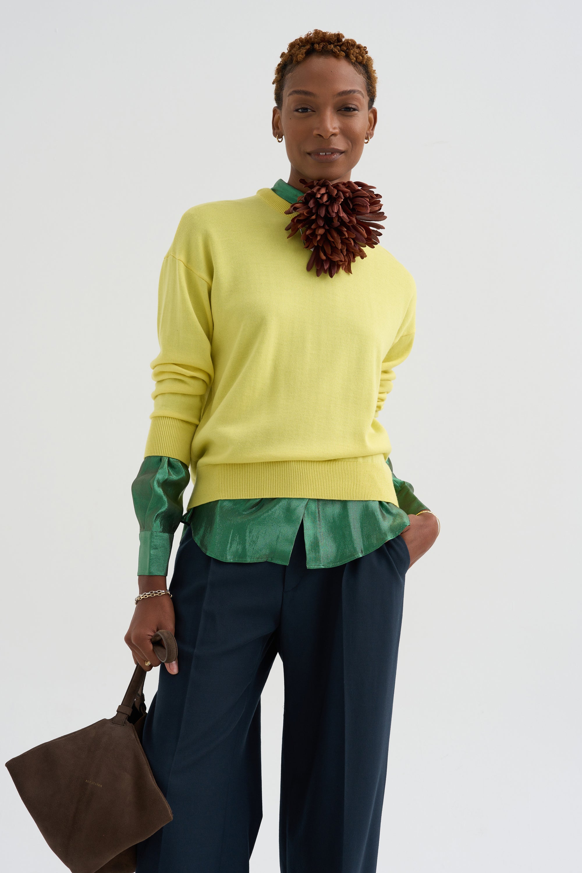 Camille - Silk And Lurex Shirt, Green