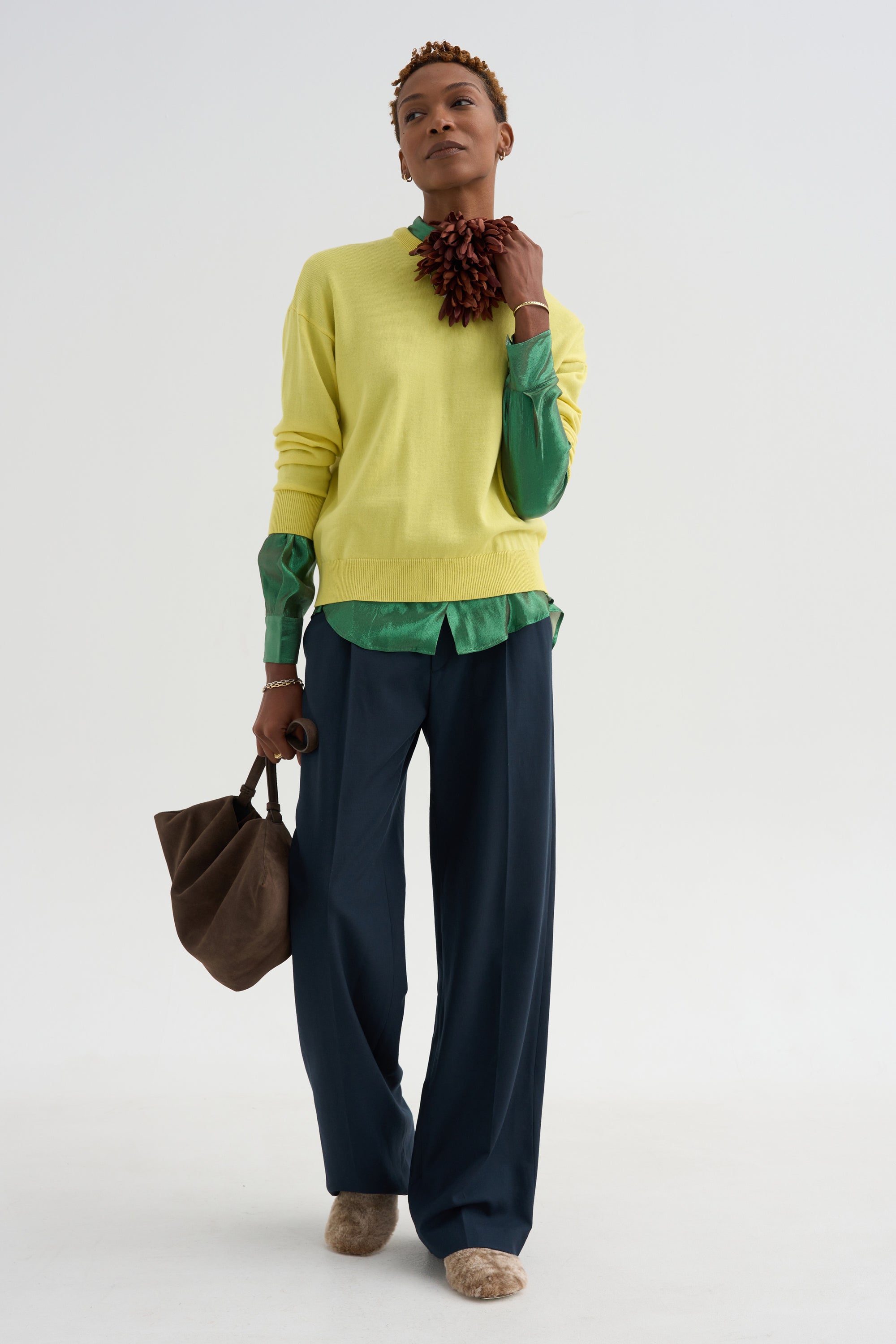 Camille - Silk And Lurex Shirt, Green