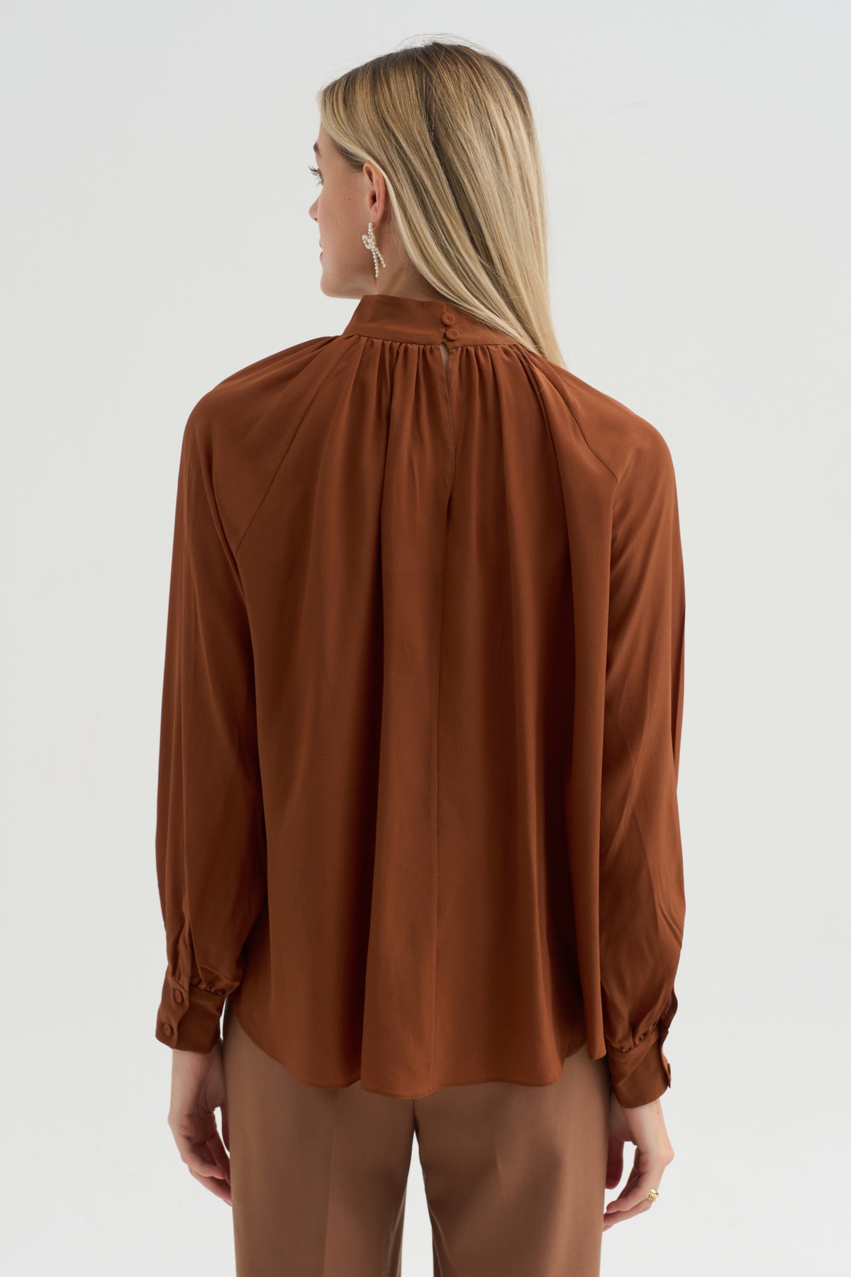 Adam - Organic Silk Blouse, Brick