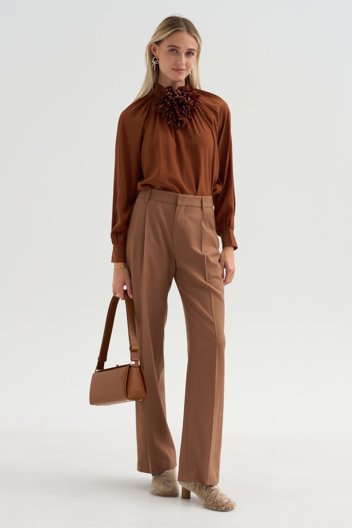 Adam - Organic Silk Blouse, Brick