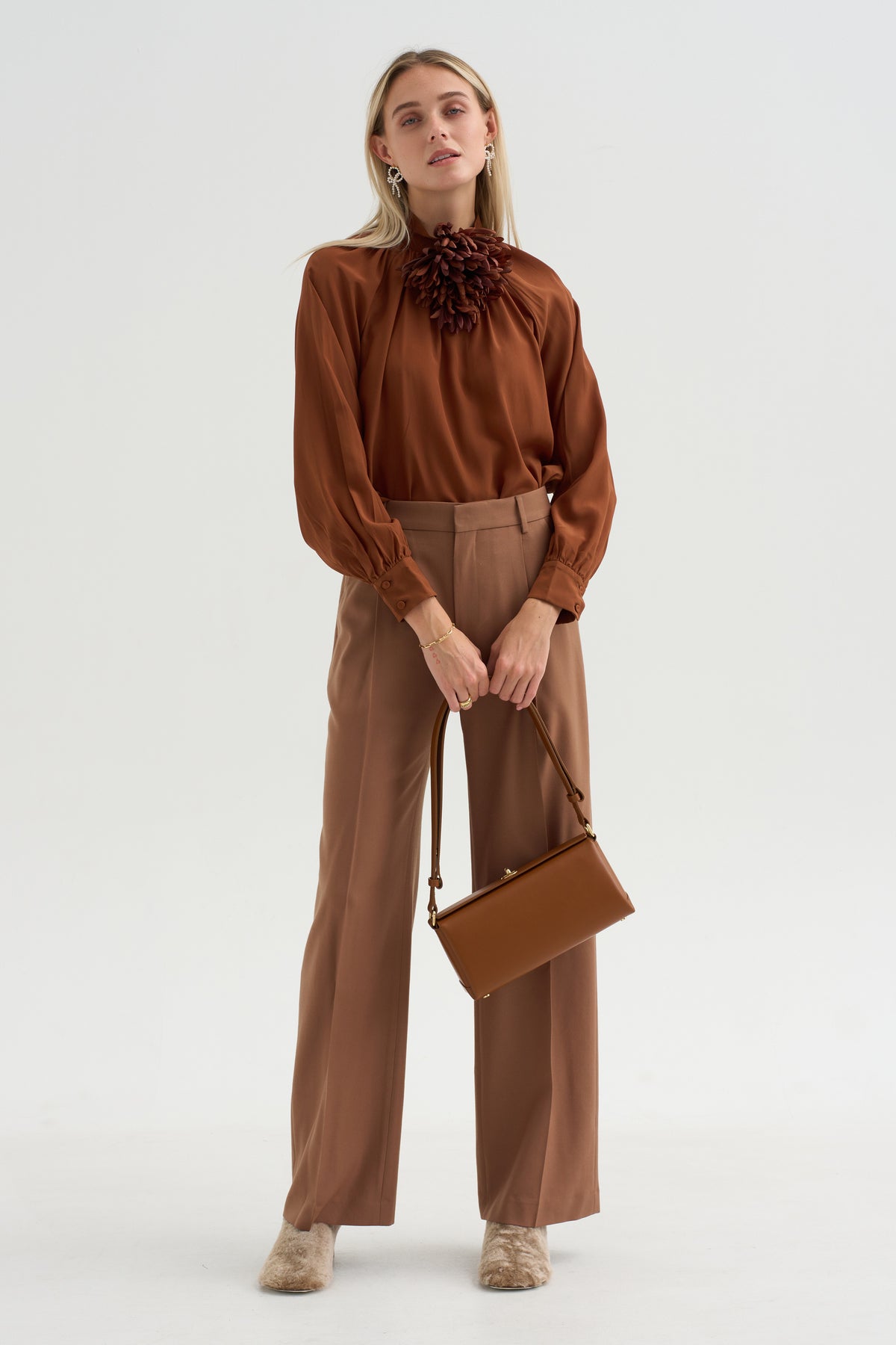 Adam - Organic Silk Blouse, Brick