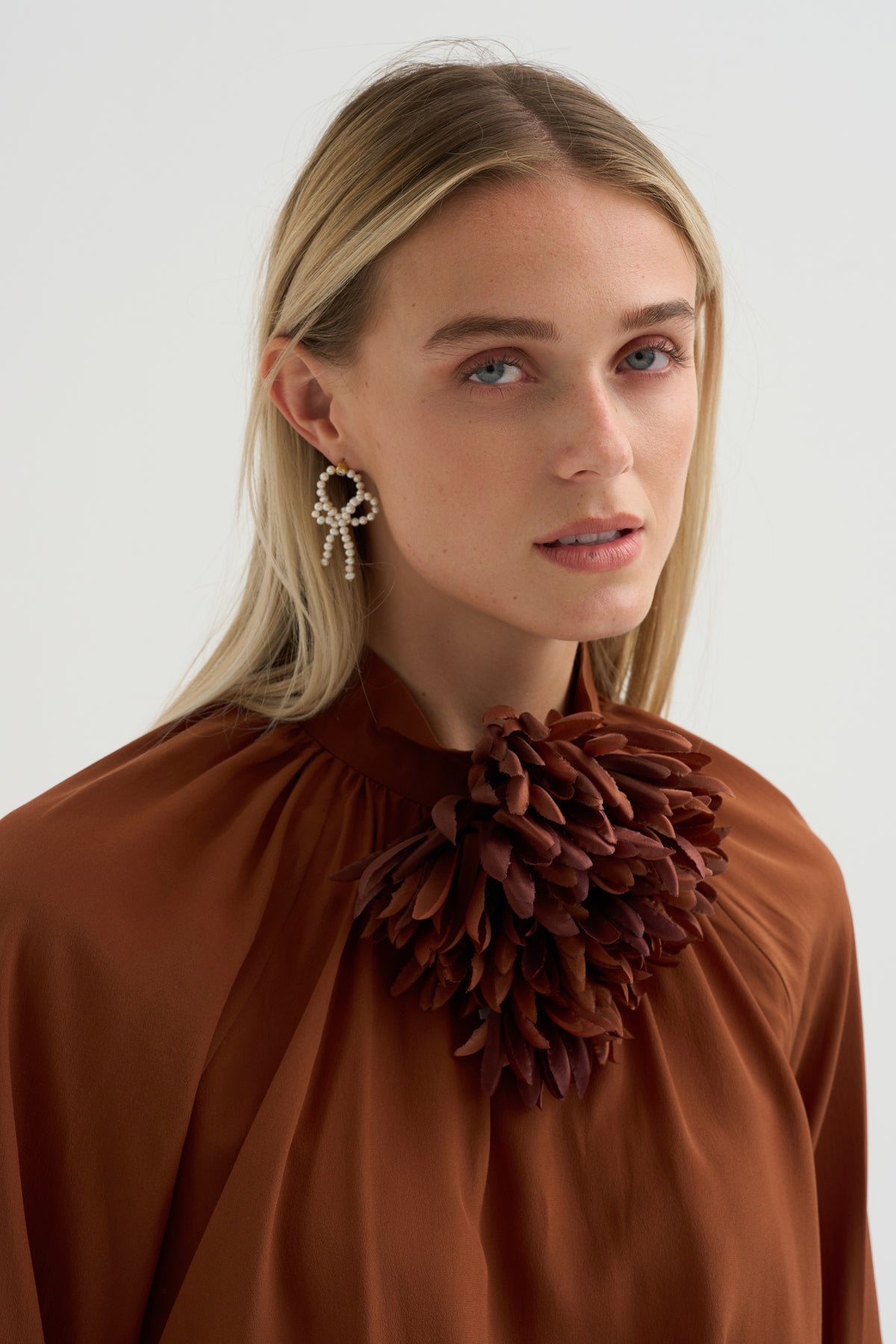 Adam - Organic Silk Blouse, Brick
